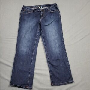 Apt 9 Modern Fit Women Dark Wash Straight‎ Leg Jeans Size 10 Cropped